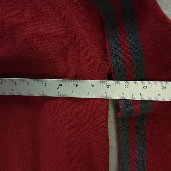 Mens eddie bauer quarter zip sweater size XL Red Knit Pullover - Picture 7 of 8